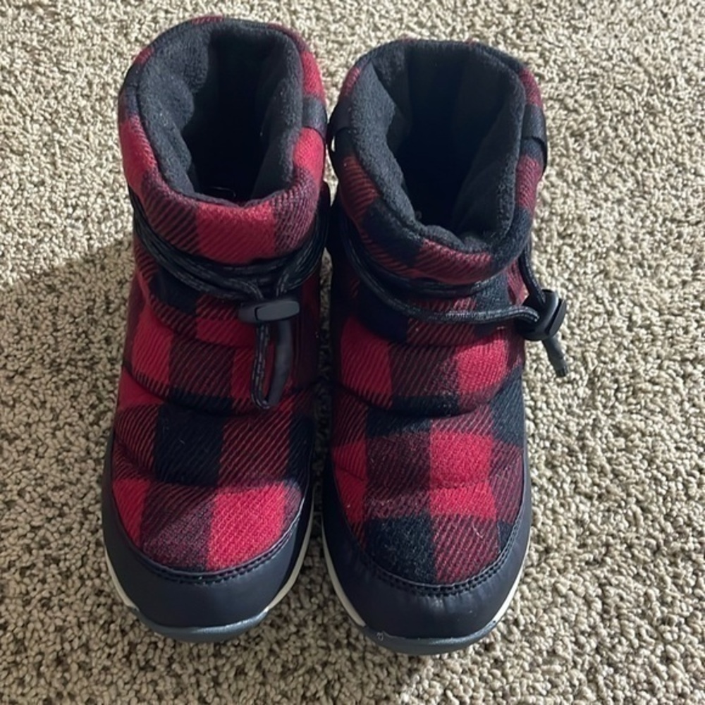 Sorel mini plaid boots
